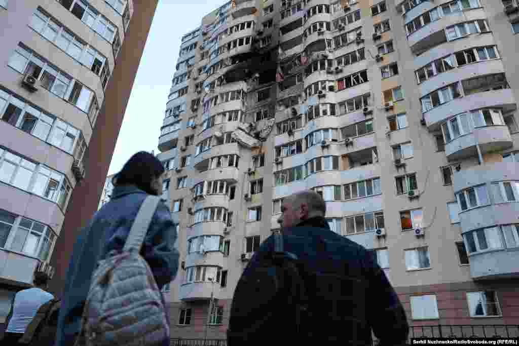 Наступствы расейскага паветранага ўдару ў Кіеве