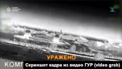 Ураження комплексу «ГЛОНАСС» у куполі, Крим, скріншот кадру з відео ГУР