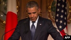 Япония - Президент США Барак Обама во время выступления, Токио, 24 апреля 2014 г․