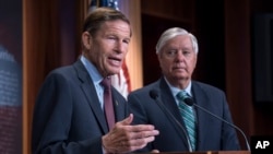 ԱՄՆ սենատորներ Ռիչարդ Բլումենթալ և Լինդսի Գրեմ, Վաշինգտոն, 20-ը հունիսի, 2024թ.