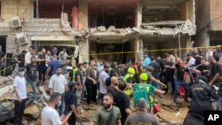 یکی از محل‌های منطقه ضاحیه بیروت که روز جمعه هدف حمله اسرائیل قرار گرفت