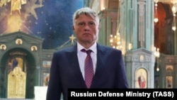 Serbia's ambassador to Russia, Miroslav Lazanski, visited the main cathedral of the Russian Armed Forces in Patriot Park outside Moscow in June 2020.
