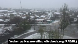 Запоріжжя під снігом, 19 квітня 2017 року