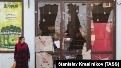 Сталіца Нагорнага Карабаху Сцепанакерт пасьля абстрэлу. Архіўнае фота.