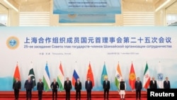Удзельнікі саміту Шанхайскай арганізацыі супрацоўніцтва, Т’яньцзінь, КНР, 1 верасьня 2025