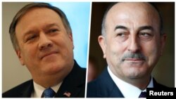 از راست: چاووش‌اغلو و پومپئو