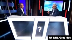 Жирайр Сефилян (справа) дает интервью в студии Азатутюн ТВ