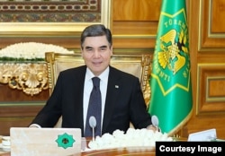 Ғұрбанқұлы Бердымұхамедовтің өңделген суреті.