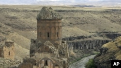 Turkey - The Church of Tigran Honents at the ruins of Ani, the capital of a medieval Armenian kingdom, on the Turkey-Armenia border, 11Sep2008