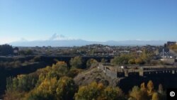 A view of Mount Ararat and the Ararat Plain from the center of Yerevan (file photo).