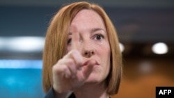 ԱՄՆ Պետդեպարտամենտի խոսնակ Ջեն Փսաքին ճեպազրույցի ժամանակ, արխիվ