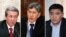 Президентликка номзодлар (ўнгдан чапга): Адахан Мадумаров, Алмазбек Атамбаев, Қамчибек Ташиев.