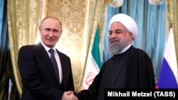 Владимир Путин и Хасан Роухани (Москва, 28 марта 2017 г.)