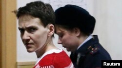 Українська льотчиця, депутат Верховної Ради України Надія Савченко під час засідання суду. Москва, 4 березня 2015 року 