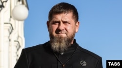 Russia - Ramzan Kadyrov, head of the Chechen Republic, is seen outside the Kremlin after Russia-UAE talks, Moscow, October 21, 2024.