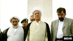 محسن رضایی در کنار هاشمی رفسنجانی در خلال سفر خرداد ماه ۸۷ به عربستان سعودی