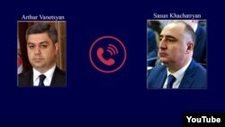 Глава СНБ Артур Ванецян (слева) и глава ССС Сасун Хачатрян