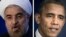 ABŞ-nyň prezidenti Barak Obama (sagda) we Eýranyň prezidenti Hassan Rohani