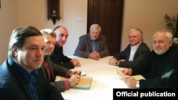 Во время встречи глав МИД Армении и Азербайджана с сопредседателями МГ ОБСЕ, Краков, 18 января