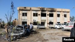 مرکز آموزشی نیروی پلیس در شهر زلیتن پس از انفجار روز پنجشنبه