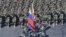 Российские военные маршируют на параде в Армении, Ереван, 21 сентября 2016 года