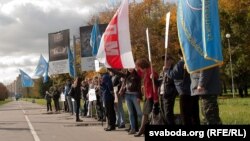BELARUS - demonstration of trade unions in Minsk, at Bangalor Square