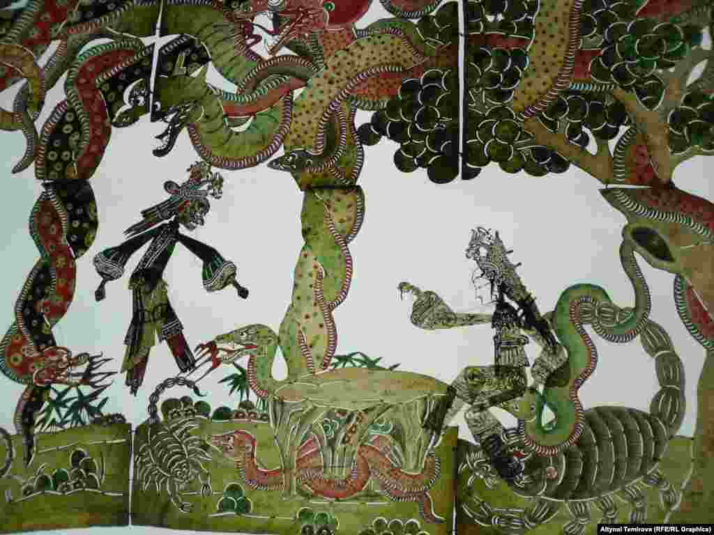 Ак жана көк жыландардын кармашы.