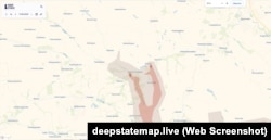 Просування російських військ в бік села Золотий Колодязь з перерізанням траси Краматорськ – Добропілля на мапі проєкту DeepState станом на 12 серпня 2025 року