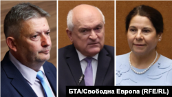 Колаж със снимки на председателя на Комисията за защита на личните данни Борислав Божинов, председателя на Сметната палата и бивш служебен премиер Димитър Главчев, както и на заместничката на Главчев Силвия Къдрева