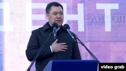 Садыр Жапаров, шайланган президент. 