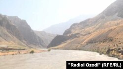 The border bridge between Tajikistan and Afghanistan in the Shamsidin Shohin district