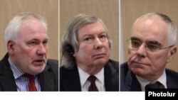Слева направо: сопредседатели Минской группы ОБСЕ Игорь Попов (РФ), Джеймс Уорлик (США), Пьер Андрие (Франция)