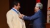Armenia - Serzh Sarkisian gives a medal to businessman Gagik Tsarukian, 18 Sept2016