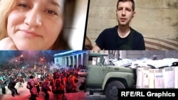 Фотоколаж: Галина та Андрій Коломійці, протести у Києві під час Євромайдану
