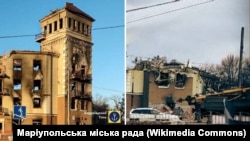 Будинок з годинником під час та після атаки РФ