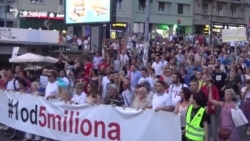 Serbian Anti-Government Protesters Stand By Veterans
