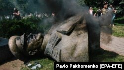 Знесений пам’ятник маршалу СРСР Георгію Жукову. Харків, 2 червня 2019 року