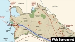خطوط نفت و گاز ترکمنستان و محل‌های اتصال آن با خطوط کشورهای همسایه.