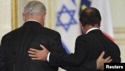 فرانسوا اولاند (راست) و بنیامین نتانیاهو