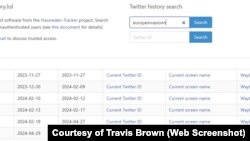 Список попередніх імен для облікового запису Europe Invasion, задокументований веб-сайтом Memory.lol розробника Тревіса Брауна