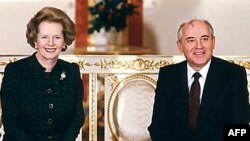 Маргарет Тэтчер и Михаил Горбачев на переговорах в Москве, 30 марта 1987 года