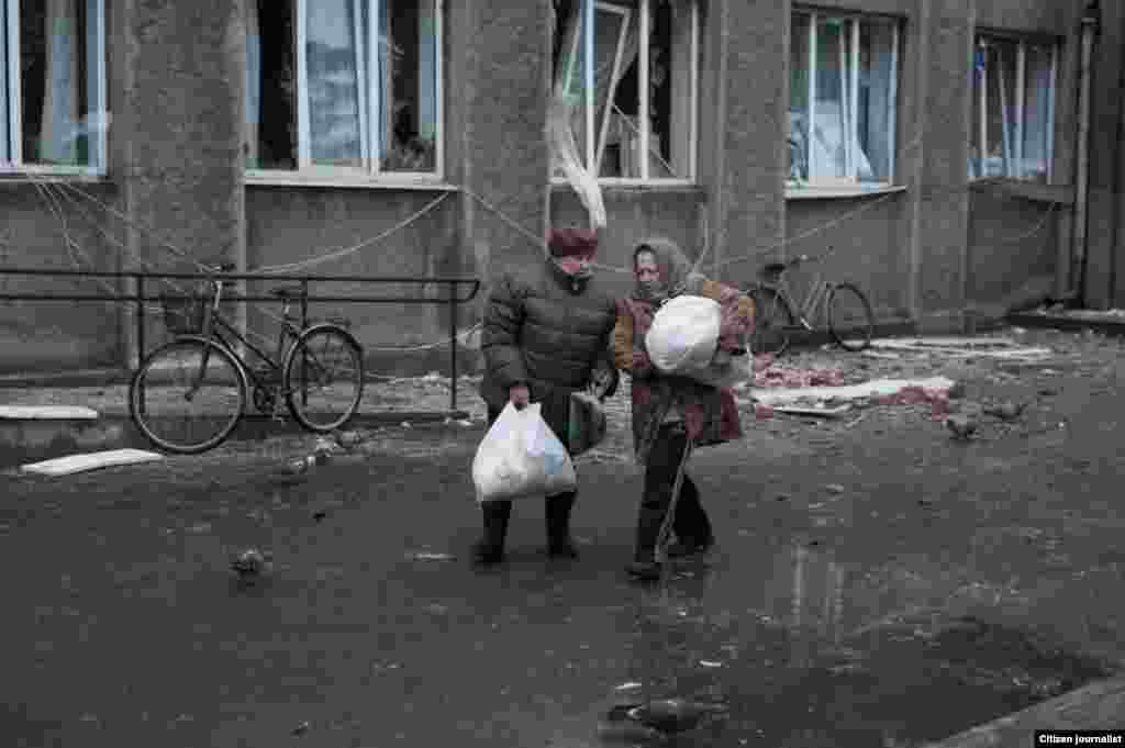 Debaltsevo township, Donetsk region, Ukrain. The territory is under ukranian control. The center of distribution of humanitarian aid in a former city hall.