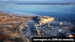 Росія. Підготовчі роботи для будівництва моста через Волгу в Самарській області, 2020 рік