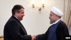 Իրանի նախագահ Հասան Ռոհանիի հանդիպումը Գերմանիայի էկոնոմիկայի նախարար Սիգմար Գաբրիելի հետ, Թեհրան, 20-ը հուլիսի, 2015թ. 