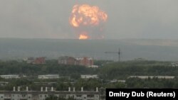 Падчас выбухаў на складзе боепрыпасаў у Ачынскім раёне Краснаярскага краю Расеі, 5 жніўня 2019 году