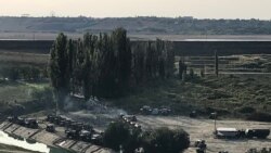 Qarasuvbazar civarında boru tel üzerindeki duman