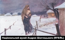 Різдвяна листівка українського художника першої половини ХХ століття Ярослава Пстрака