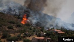 Пажар у Грэцыі, каля Афінаў. 26 чэрвеня 2025 году