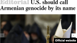 Скриншот редакционной статьи в газете The Los Angeles Times, 14 апреля 2015 г․