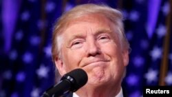 ԱՄՆ նախագահ ընտրված Դոնալդ Թրամփը ելույթ է ունենում իր աջակիցների առջև, Նյու Յորք, 9-ը նոյեմբերի, 2016թ․